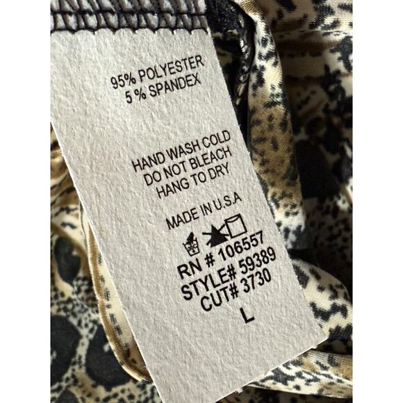NWT Dressbarn Button Up Shirt Blouse Women's Size Large Animal Print Pattern USA - Picture 7 of 10